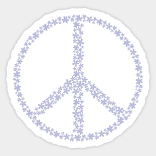 Floral Peace Sign - Pastel Lilac Purple Sticker